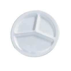 7" Divided Plate - White