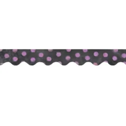 Dots on Chalkboard Purple Bulletin Board Border, 35 Feet