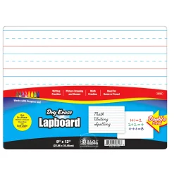 Dry Erase Reversible Lapboards - Set of 10 with Erasers