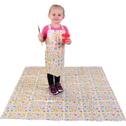 Durable Vinyl Splat Mat & Apron Set | Toddler Art Mess Protection