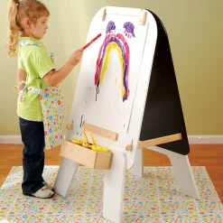 Durable Vinyl Splat Mat & Apron Set | Toddler Art Mess Protection