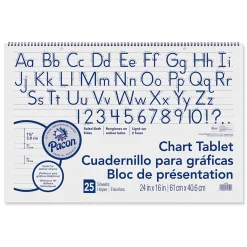 Easel-Style Chart Tablet | 24" x 16" Ruled Anchor Chart Paper