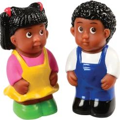 Easy Grip African American Family Figures | 4-Piece Set for Block & Pretend Play