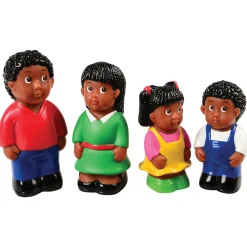Easy Grip African American Family Figures | 4-Piece Set for Block & Pretend Play