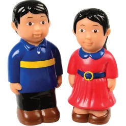 Easy Grip Asian Family Figures | 4-Piece Set for Block & Pretend Play