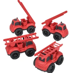 Eco-Friendly Fire Trucks | 4-Piece Compostable Vehicle Set