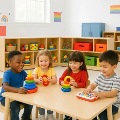 Eco-Friendly Hinged Birch Storage Unit | Lockable, Mobile, Low-Profile Organizer for Early Learning Spaces