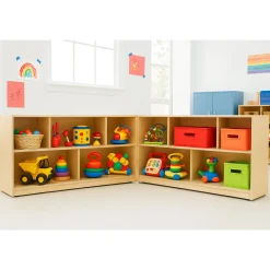 Eco-Friendly Hinged Birch Storage Unit | Lockable, Mobile, Low-Profile Organizer for Early Learning Spaces