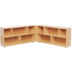 Eco-Friendly Hinged Birch Storage Unit | Lockable, Mobile, Low-Profile Organizer for Early Learning Spaces