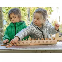 Eco-Friendly Wooden Counting Log with Sticks | Natural Early Math Toy