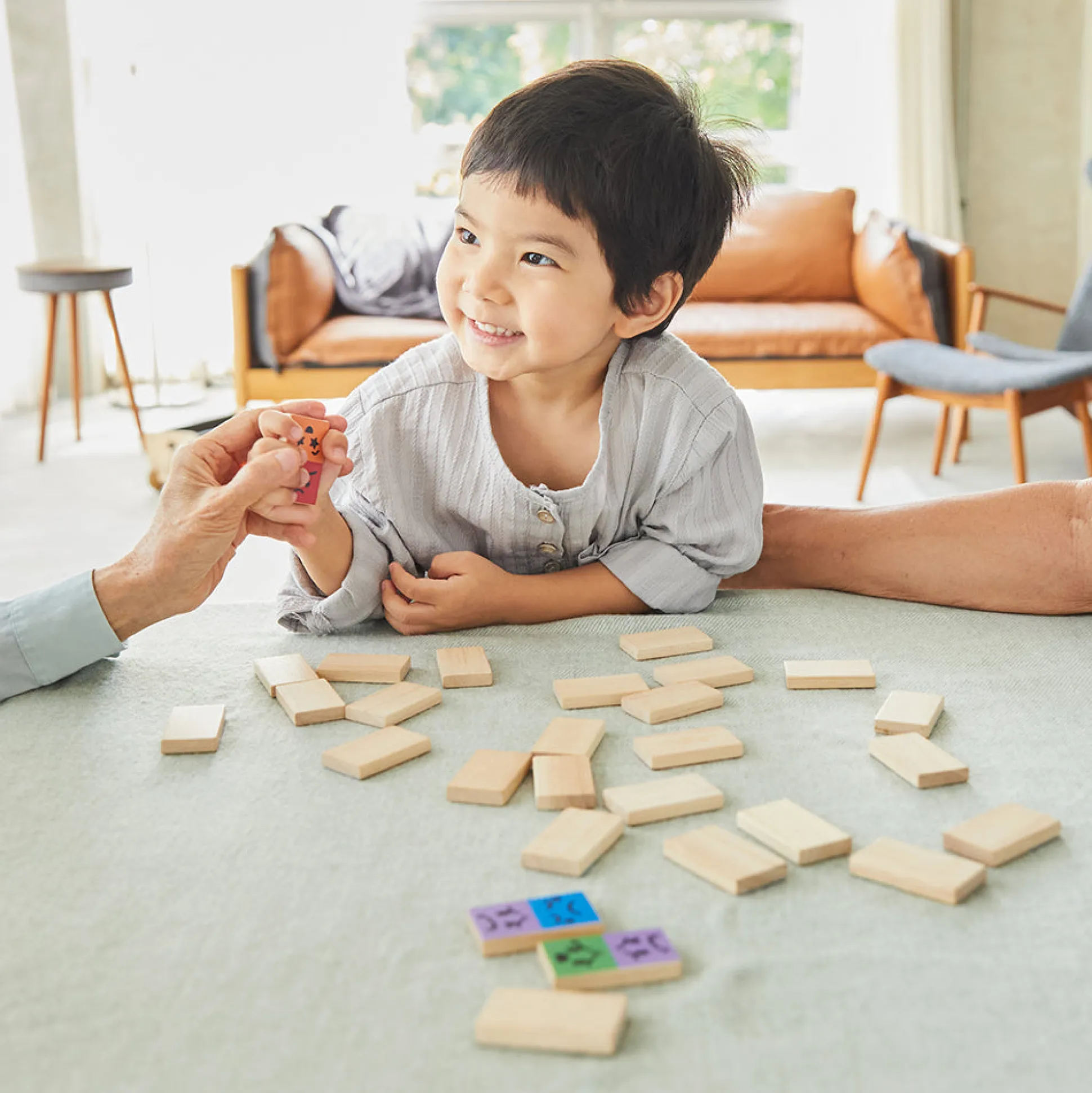 Eco-Friendly Wooden Emotion Dominoes