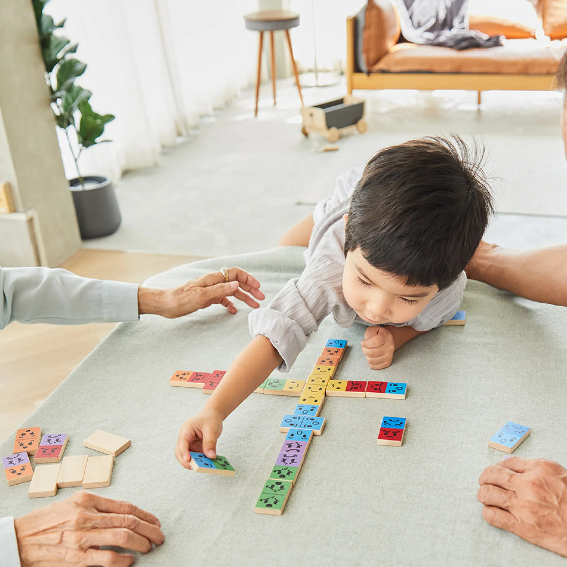 Eco-Friendly Wooden Emotion Dominoes