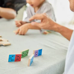 Eco-Friendly Wooden Emotion Dominoes