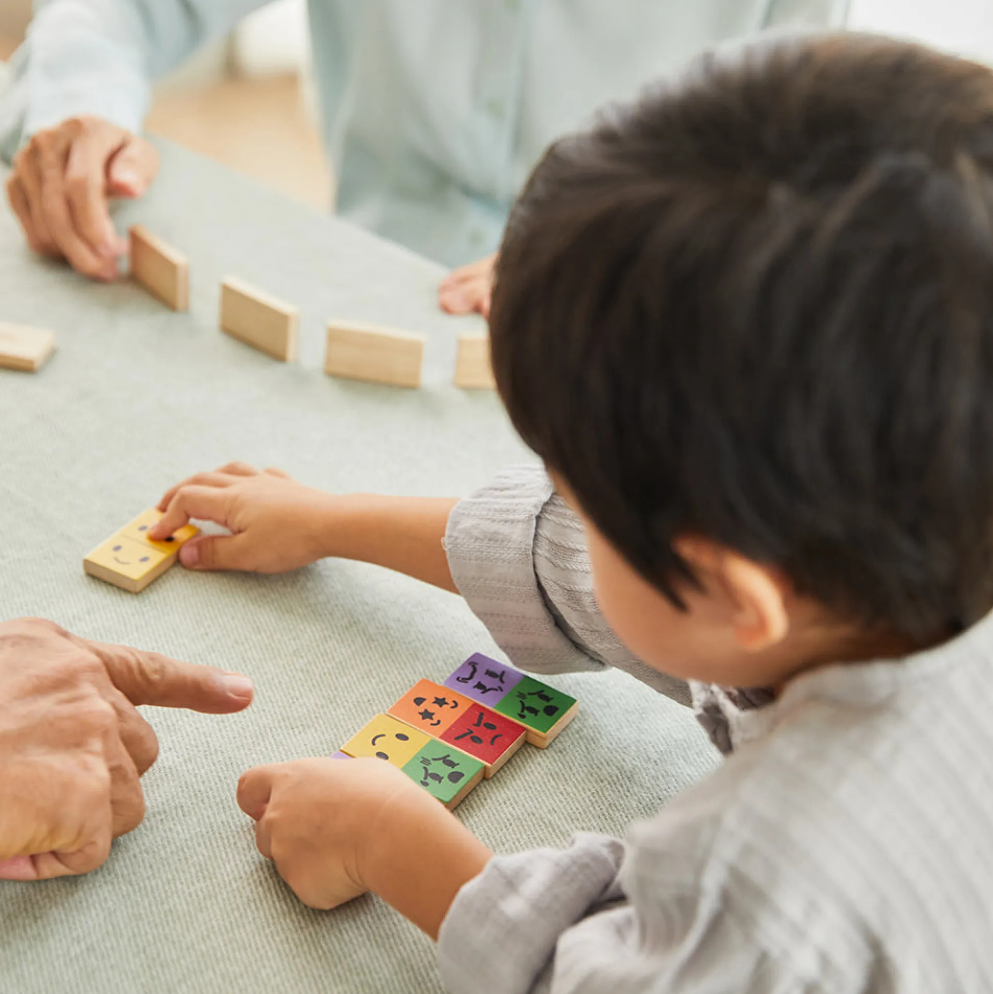 Eco-Friendly Wooden Emotion Dominoes