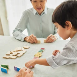Eco-Friendly Wooden Emotion Dominoes
