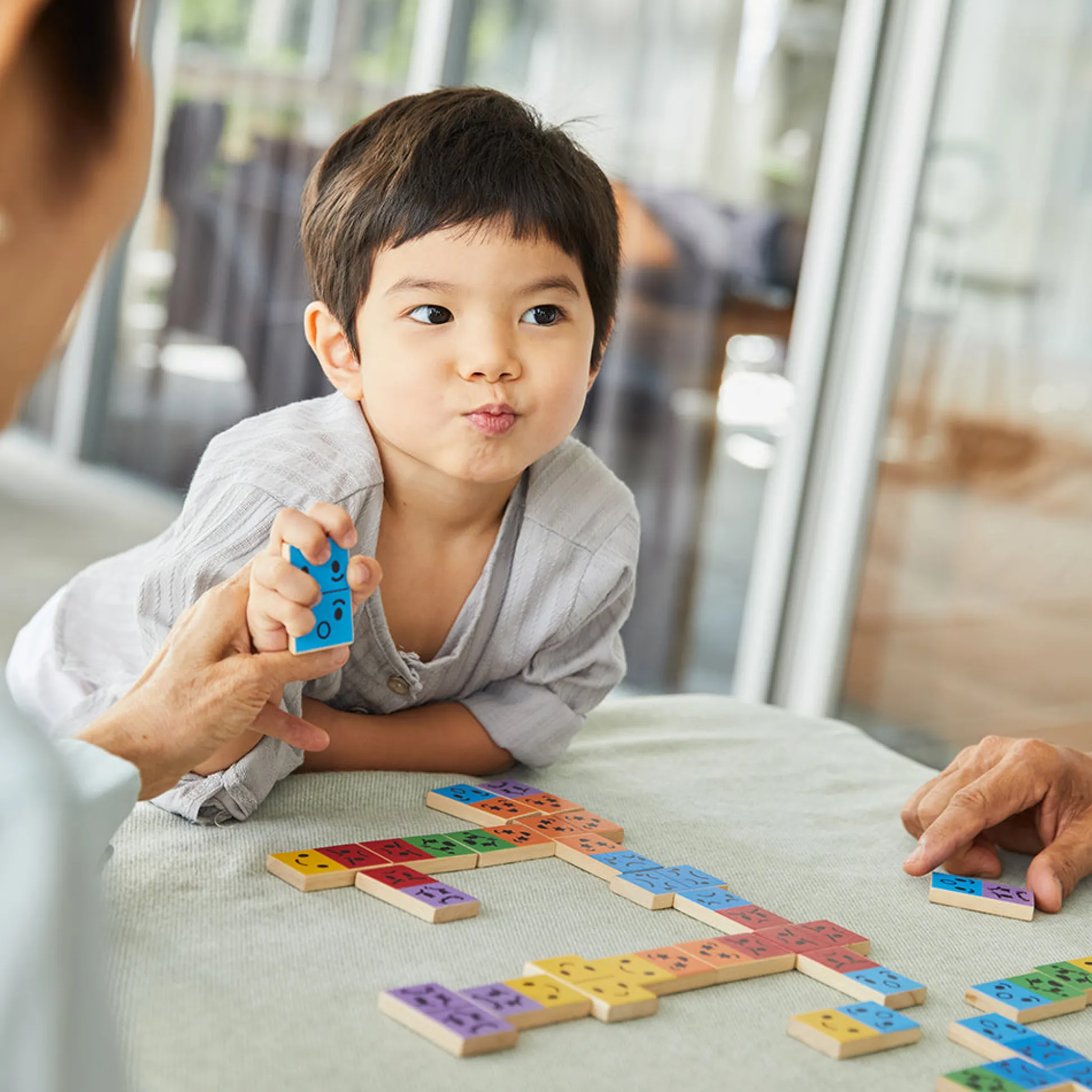 Eco-Friendly Wooden Emotion Dominoes