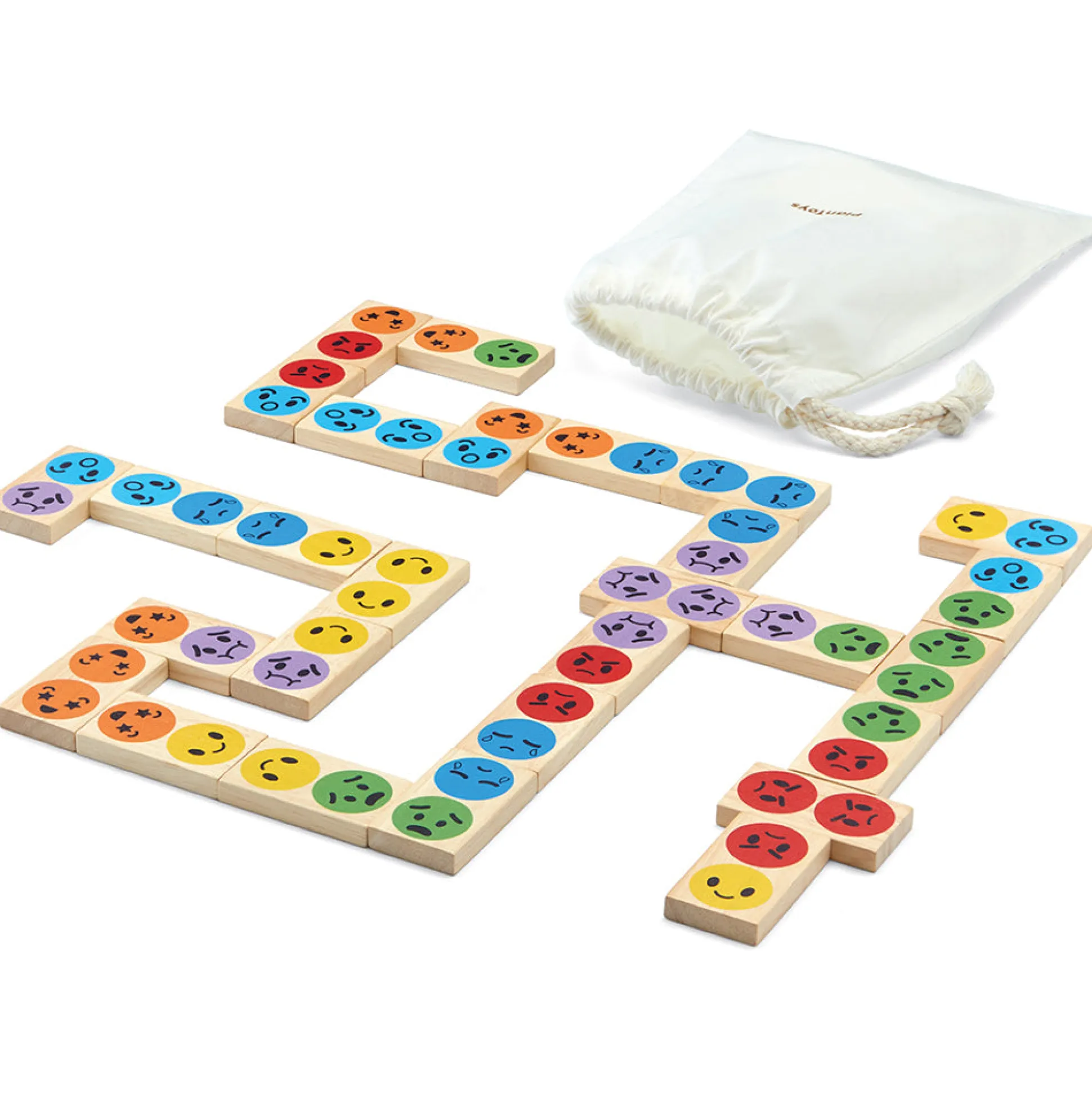Eco-Friendly Wooden Emotion Dominoes