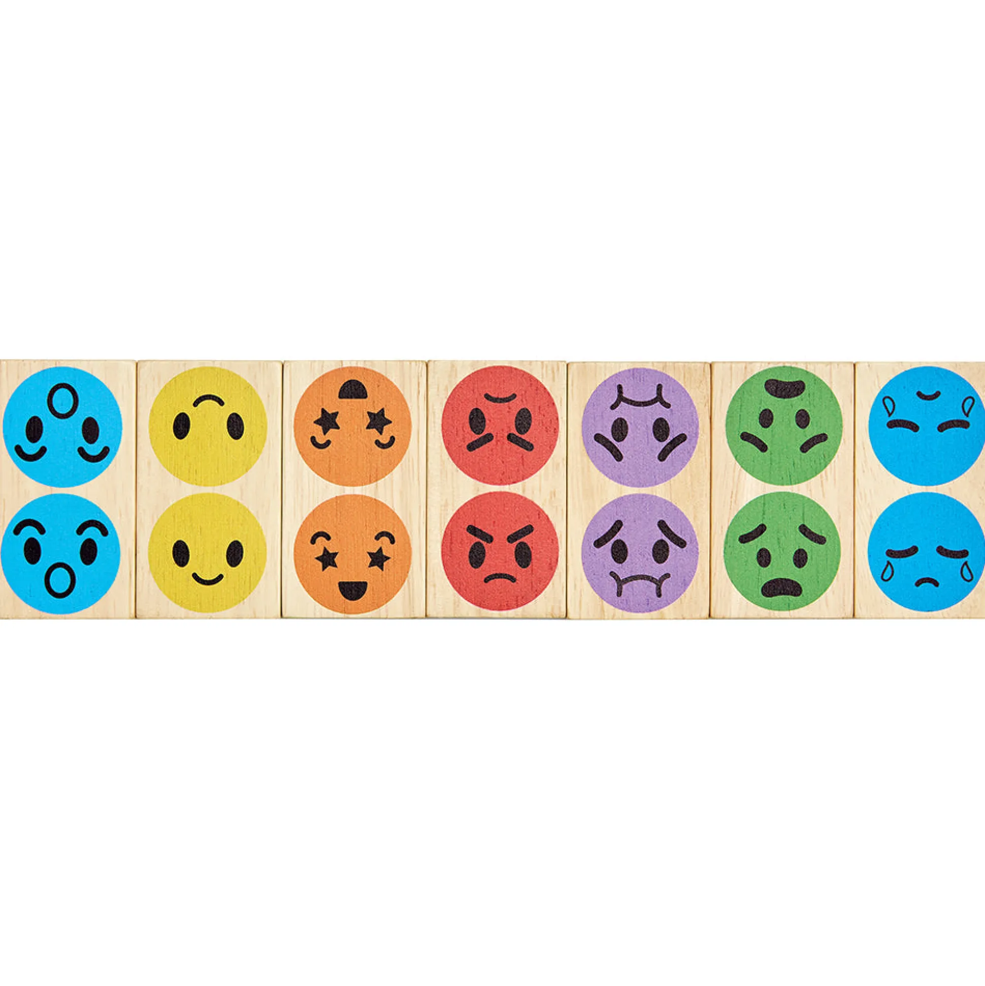 Eco-Friendly Wooden Emotion Dominoes