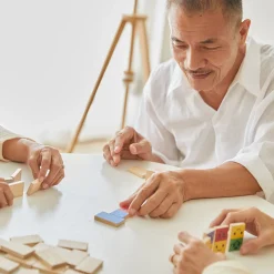 Eco-Friendly Wooden Emotion Dominoes