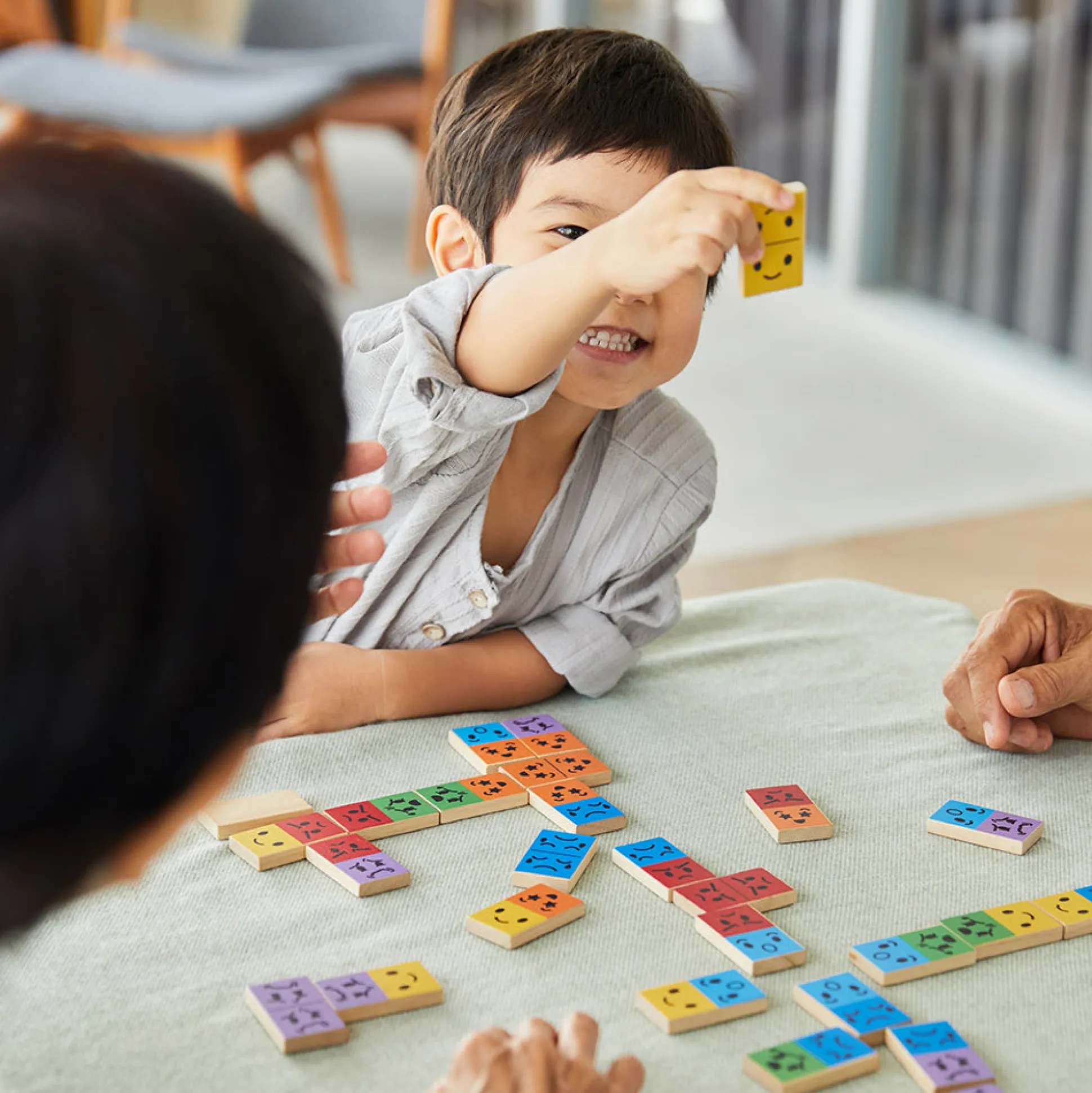 Eco-Friendly Wooden Emotion Dominoes