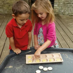 Eco-Friendly Wooden 10-Frame Math Tray | Beech Wood Counting & Place Value Tool