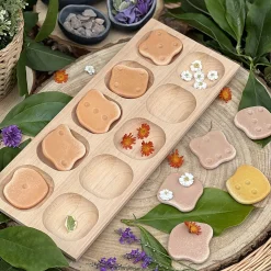 Eco-Friendly Wooden 10-Frame Math Tray | Beech Wood Counting & Place Value Tool