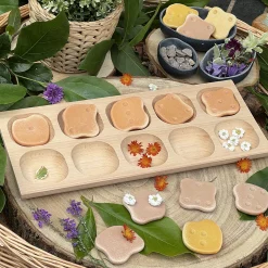 Eco-Friendly Wooden 10-Frame Math Tray | Beech Wood Counting & Place Value Tool