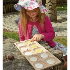 Eco-Friendly Wooden 10-Frame Math Tray | Beech Wood Counting & Place Value Tool
