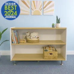 elevatED™ 33" Adjustable Shelf Cabinet | Modern White Oak Classroom Storage with Flexible Shelving