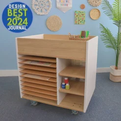 elevatED™ Art Supply Cart | Modern Mobile Art Storage Classroom Organizer
