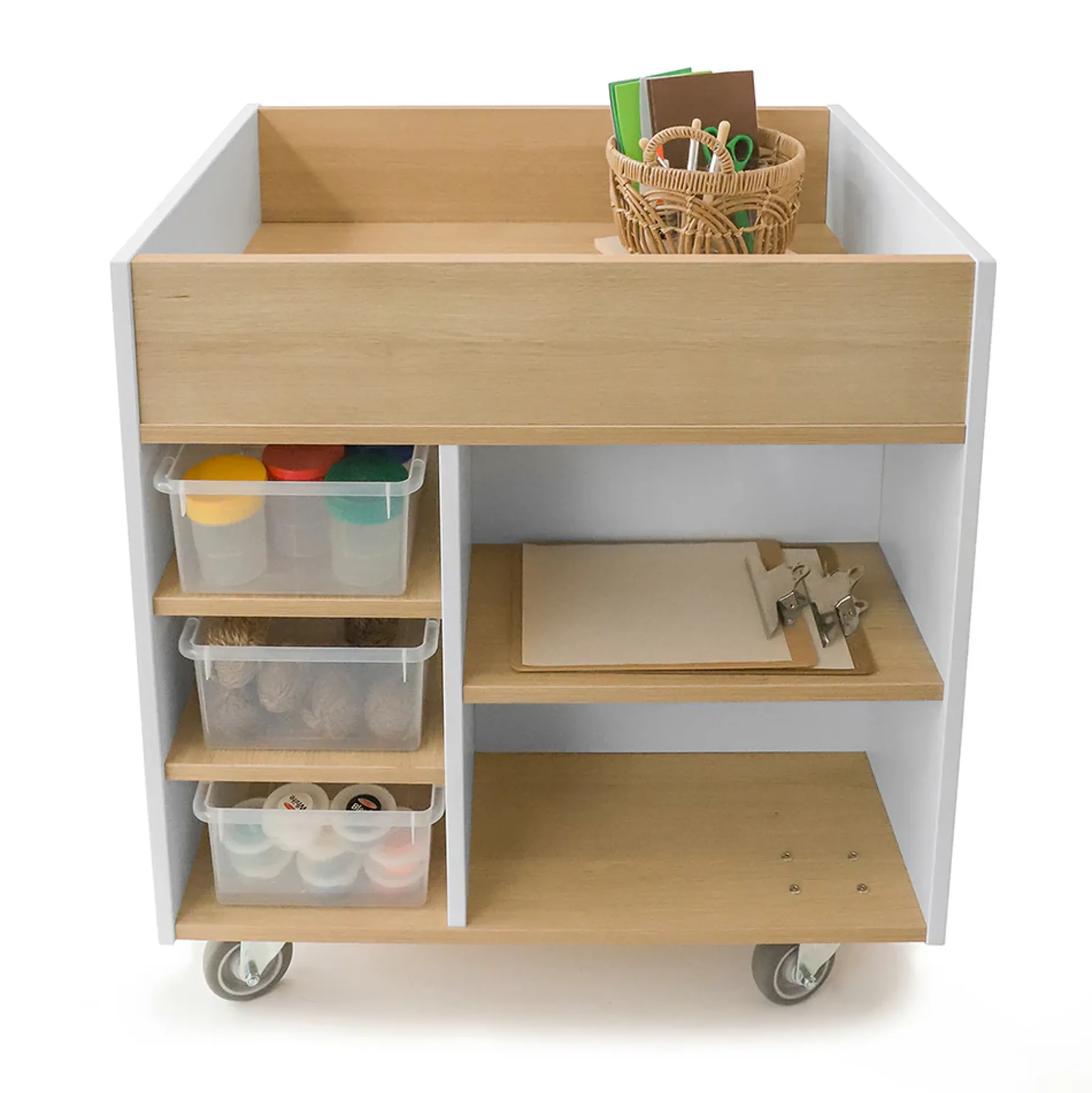 elevatED™ Art Supply Cart | Modern Mobile Art Storage Classroom Organizer