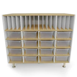 elevatED™ Classroom Organizer | Storage Cabinet with 16 Clear Trays