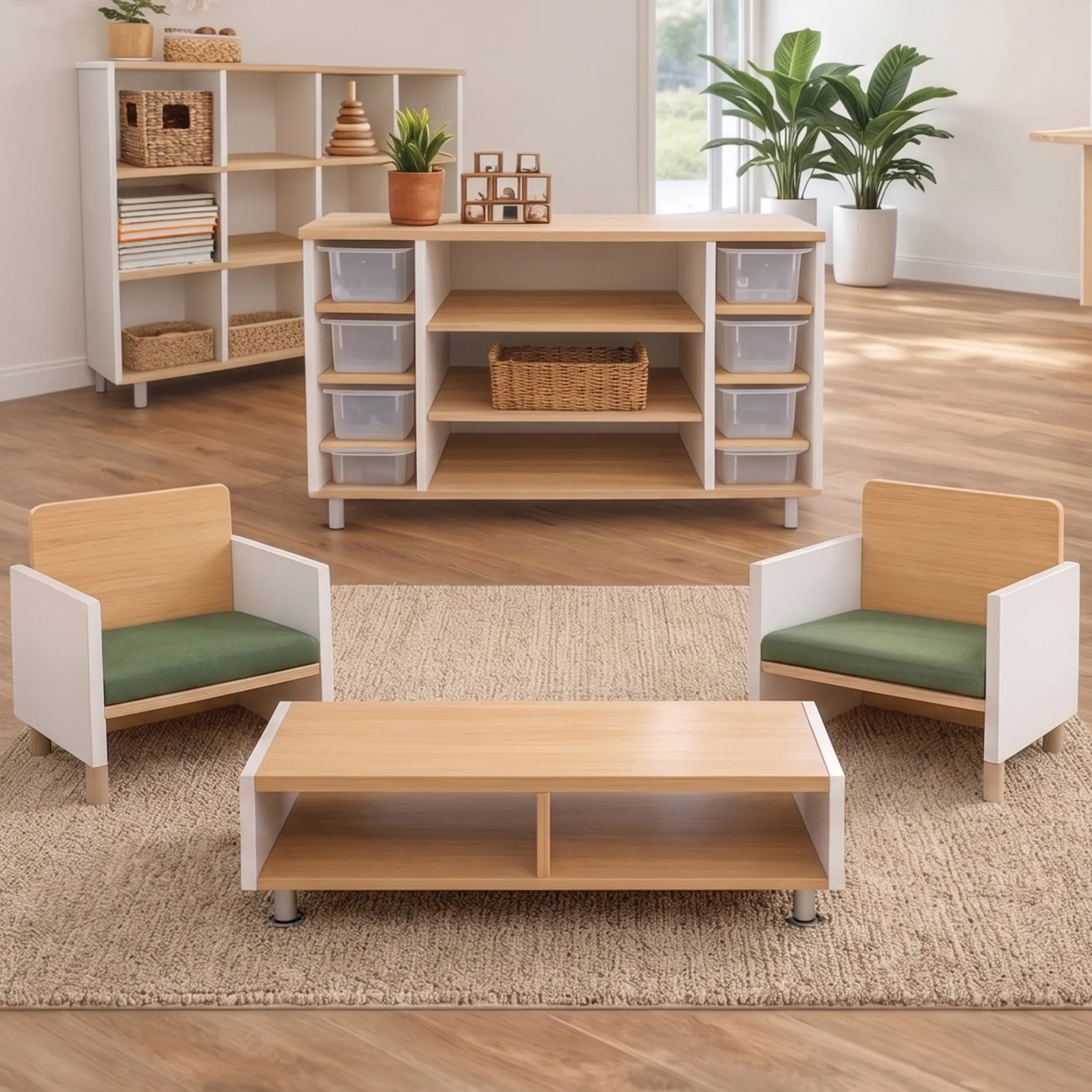 elevatED™ Community Table | Classroom Activity Table with Dual Storage Compartments