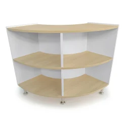 elevatED™ Curve In Storage Shelf | 33"H White Oak Classroom Cabinet with Curved Back