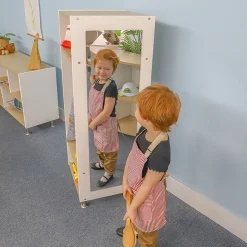 elevatED™ Dress Up Unit Station | Classroom Storage with Bench & Mirror