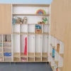 elevatED™ Five Section Coat Locker | Modern Preschool Storage with Hooks & Bench Seating