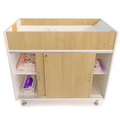 elevatED™ Infant Changing Cabinet | Modern Nursery Changing Station with Storage, Pad, Safety Strap & Paper Roll