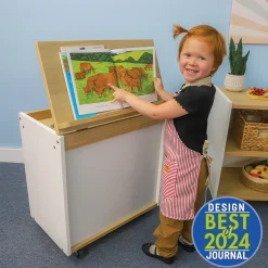 elevatED™ Mobile Big Book Holder | Classroom Book Storage with Retractable Easel