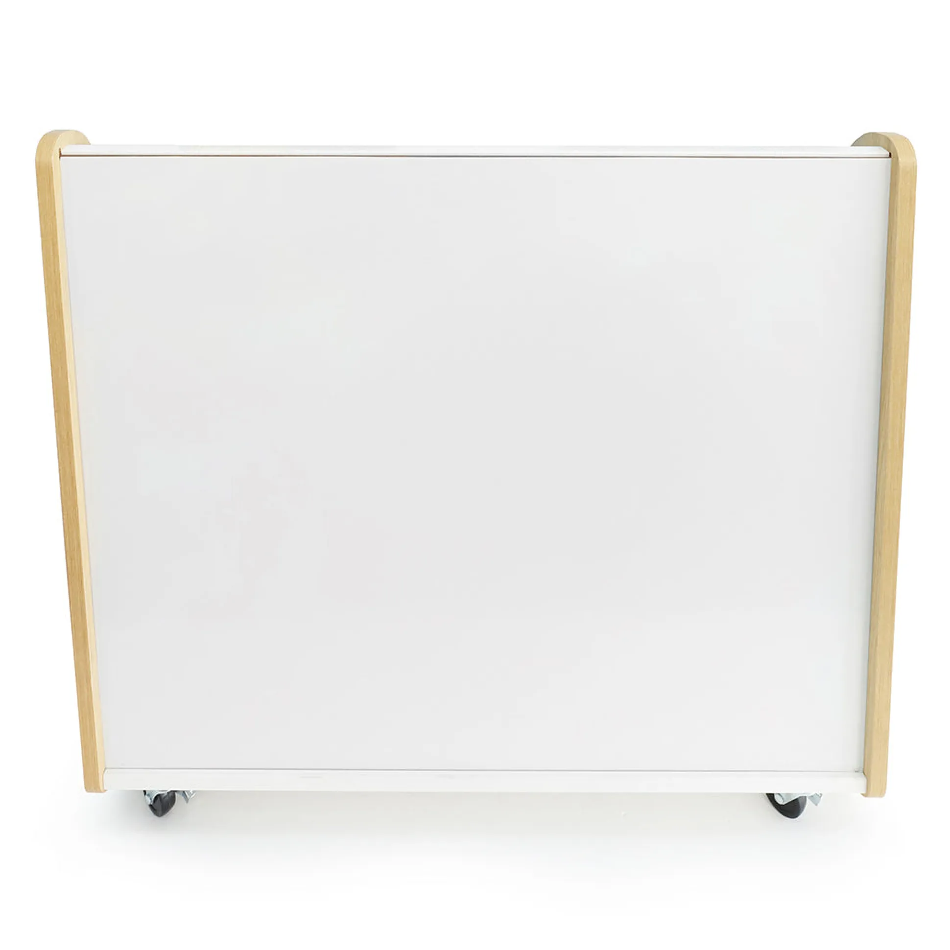 elevatED™ Mobile Book Display | Modern Classroom Book Browser with Cascading Shelves & Rear Markerboard