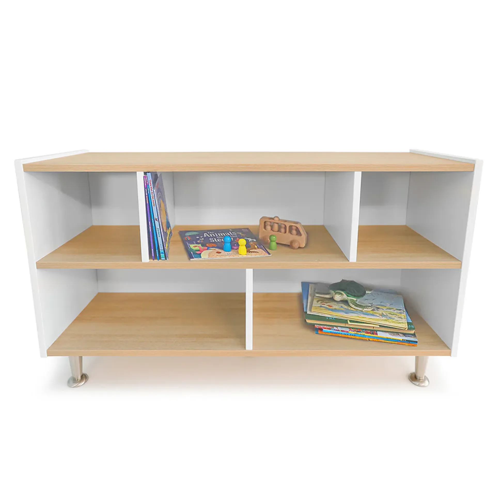 elevatED™ Storage Cabinet | 27" High Modern Preschool Storage Unit with Divided Shelves