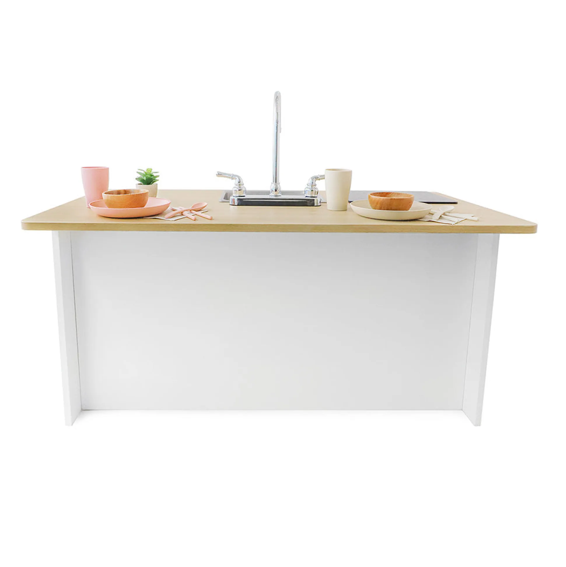 elevatED™ Toy Kitchen Island Breakfast Bar | Modern Play Kitchen with Stove, Sink, Dishwasher & Social Seating