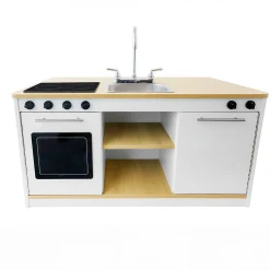 elevatED™ Toy Kitchen Island Breakfast Bar | Modern Play Kitchen with Stove, Sink, Dishwasher & Social Seating
