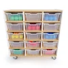 elevatED™ 15 Tray Cabinet | Mobile Classroom Storage with 15 Gratnell Trays