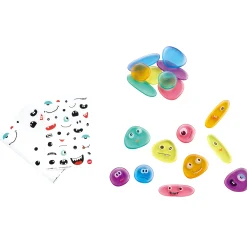 Emotion Rainbow Pebbles Translucent Learning Set | 18-Piece Set with 68 Emotion Stickers