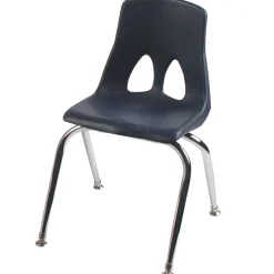 Ergonomic 9.5" Navy Kids Chair with Chrome Legs