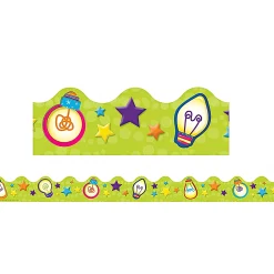 Eureka Color My World Light Bulb Scalloped Bulletin Board Deco Trim Border, 12-Pack