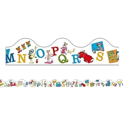 Eureka Dr. Seuss ABC Alphabet Scalloped Bulletin Board Deco Trim Border, 12-Pack
