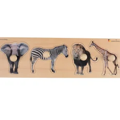 Extra Wide Knobbed Puzzle - Wild Animals