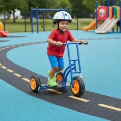 Extra-Wide Platform 3-Wheel Beginner Scooter | Heavy-Duty Steel Frame with Non-Slip Textured Deck