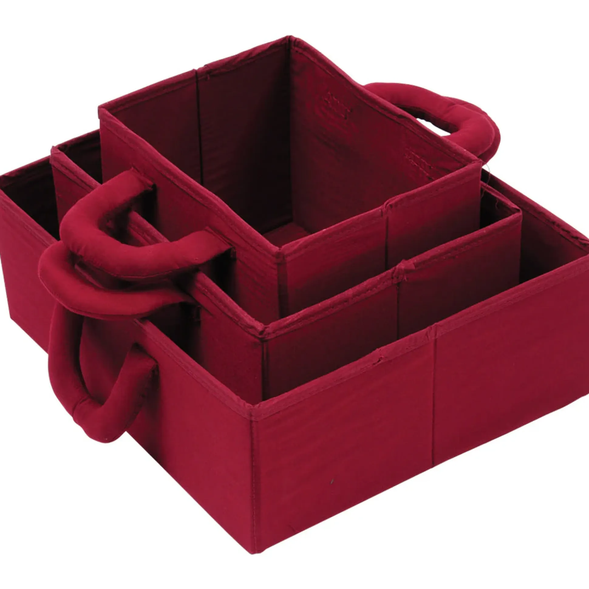 Fabric Storage Bins - Maroon -Set of 3
